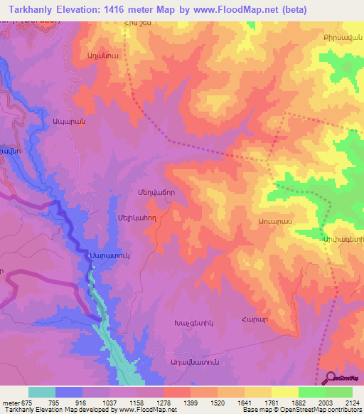 Tarkhanly,Azerbaijan Elevation Map