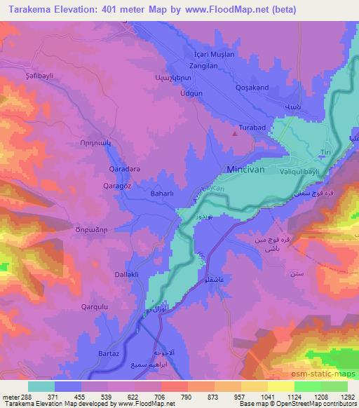Tarakema,Azerbaijan Elevation Map