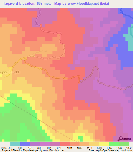 Taqaverd,Azerbaijan Elevation Map
