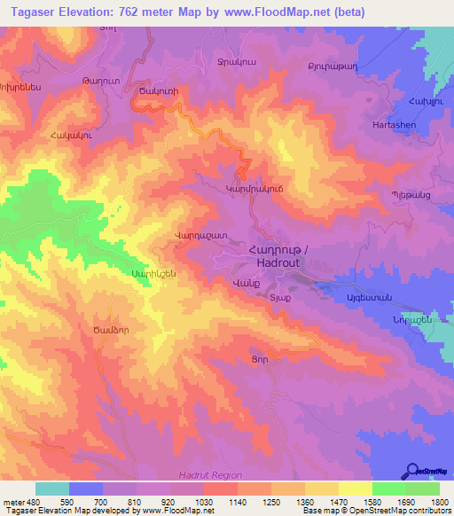 Tagaser,Azerbaijan Elevation Map