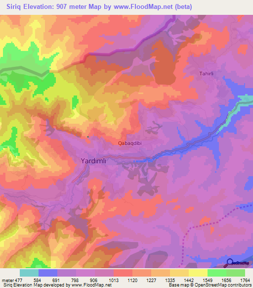 Siriq,Azerbaijan Elevation Map