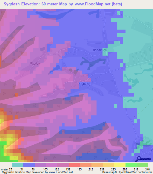 Sygdash,Azerbaijan Elevation Map