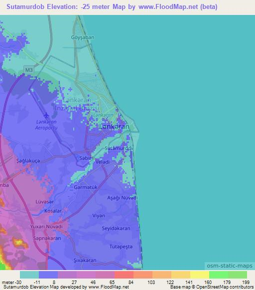 Sutamurdob,Azerbaijan Elevation Map