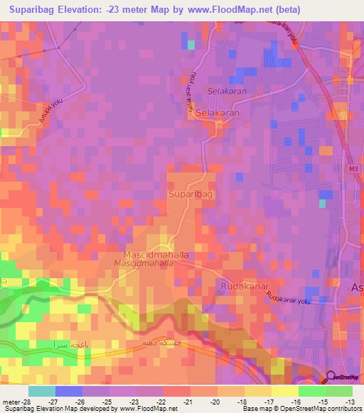 Suparibag,Azerbaijan Elevation Map
