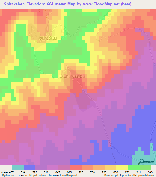Spitakshen,Azerbaijan Elevation Map