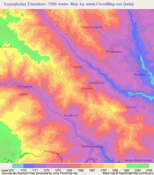 Soyuqbulaq,Azerbaijan Elevation Map