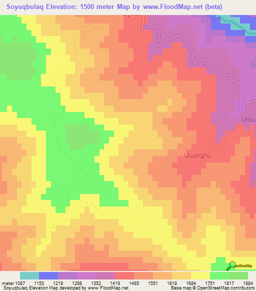 Soyuqbulaq,Azerbaijan Elevation Map