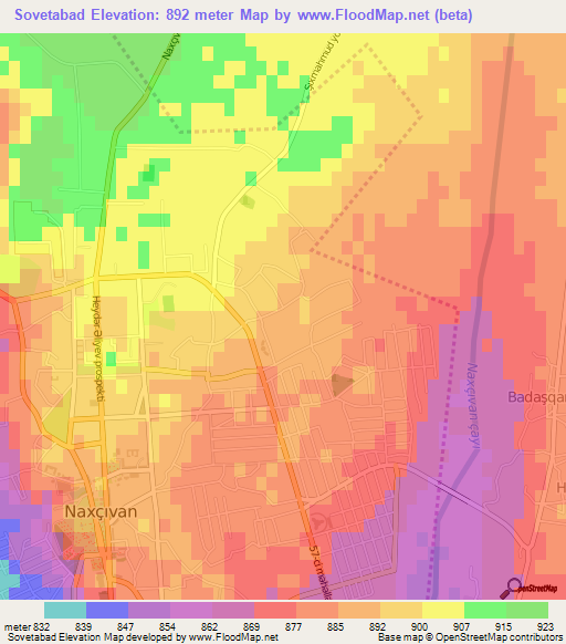 Sovetabad,Azerbaijan Elevation Map