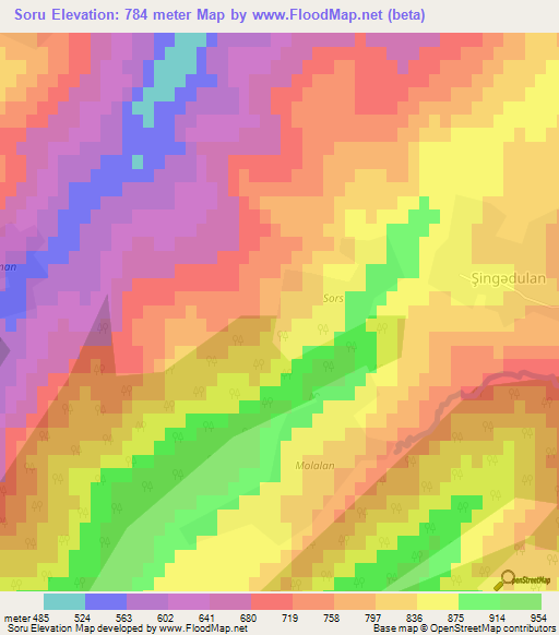 Soru,Azerbaijan Elevation Map
