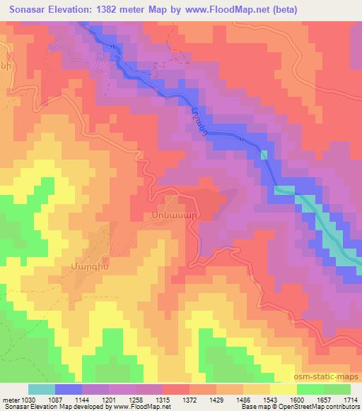 Sonasar,Azerbaijan Elevation Map