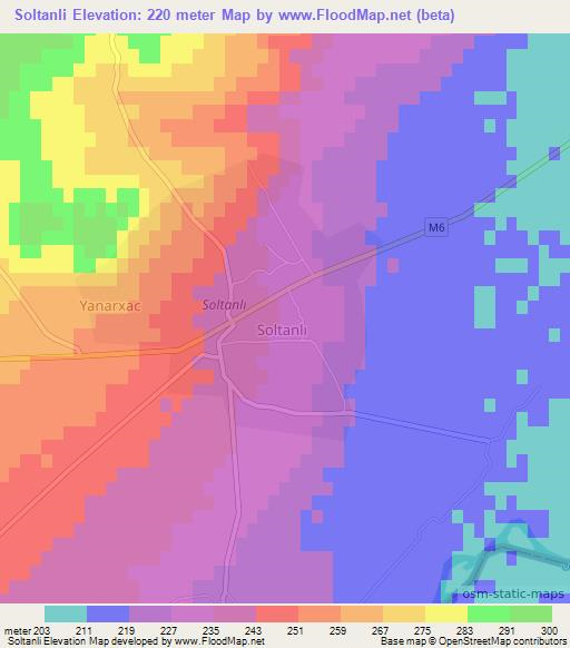 Soltanli,Azerbaijan Elevation Map