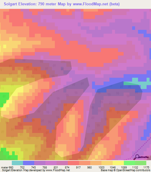 Solgart,Azerbaijan Elevation Map
