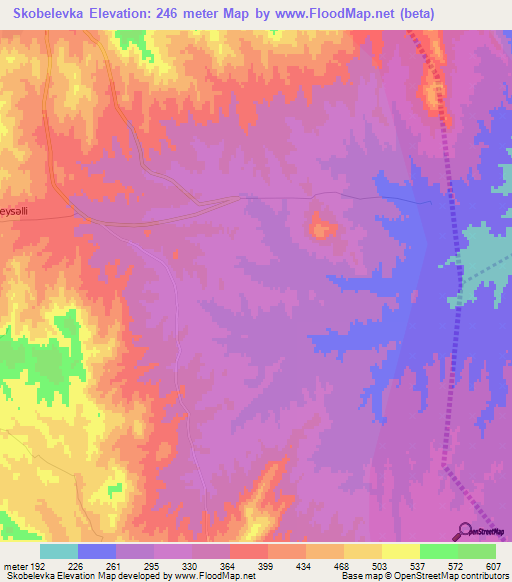 Skobelevka,Azerbaijan Elevation Map