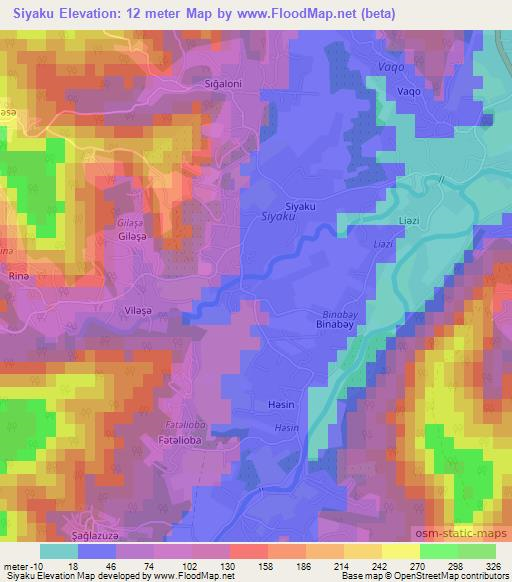 Siyaku,Azerbaijan Elevation Map