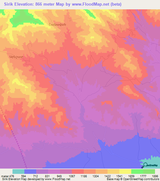 Sirik,Azerbaijan Elevation Map