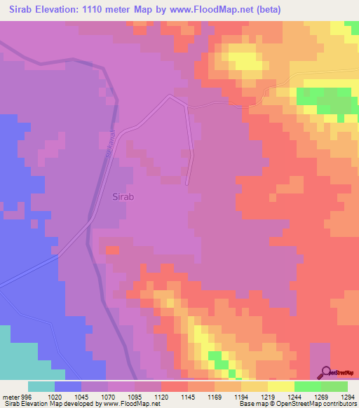 Sirab,Azerbaijan Elevation Map