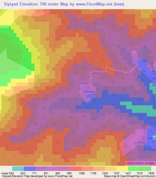 Sipiyad,Azerbaijan Elevation Map