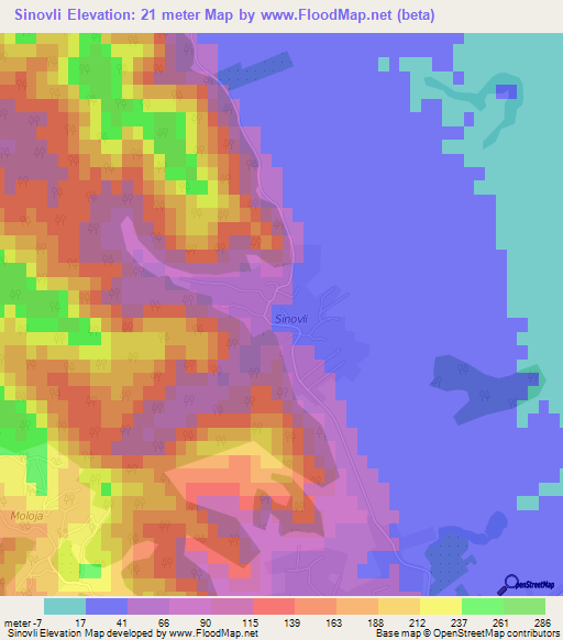 Sinovli,Azerbaijan Elevation Map