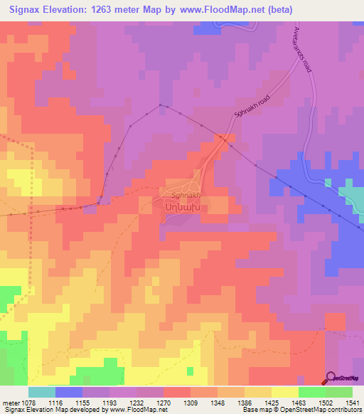 Signax,Azerbaijan Elevation Map