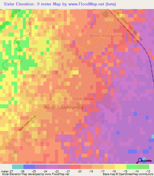 Sixlar,Azerbaijan Elevation Map
