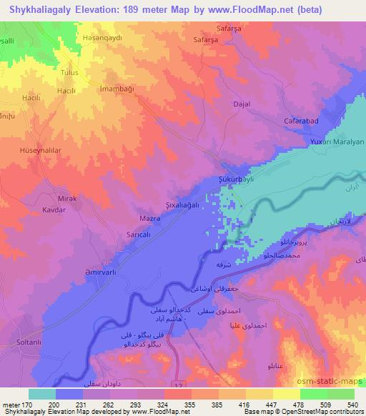 Shykhaliagaly,Azerbaijan Elevation Map
