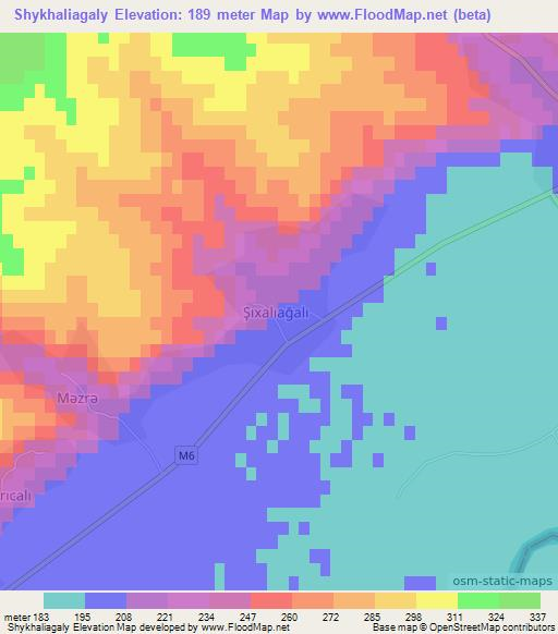 Shykhaliagaly,Azerbaijan Elevation Map