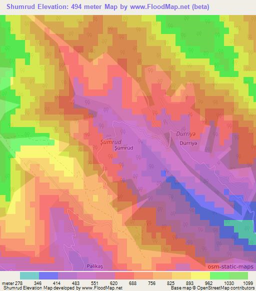 Shumrud,Azerbaijan Elevation Map