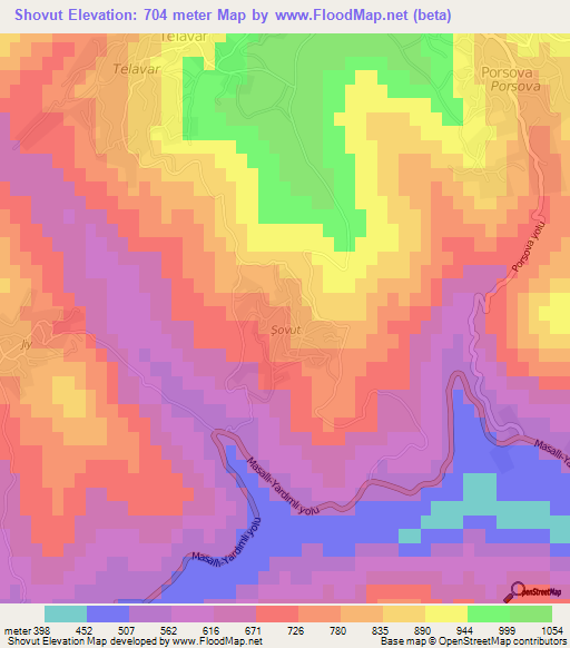 Shovut,Azerbaijan Elevation Map