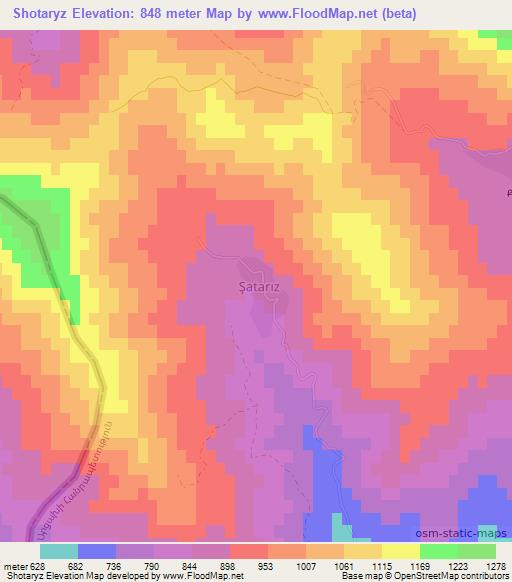 Shotaryz,Azerbaijan Elevation Map