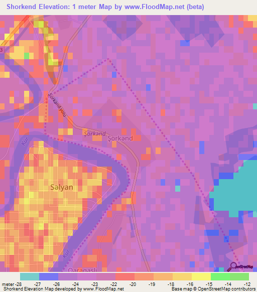 Shorkend,Azerbaijan Elevation Map
