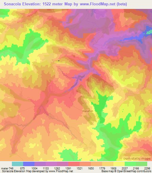 Sonacola,Azerbaijan Elevation Map