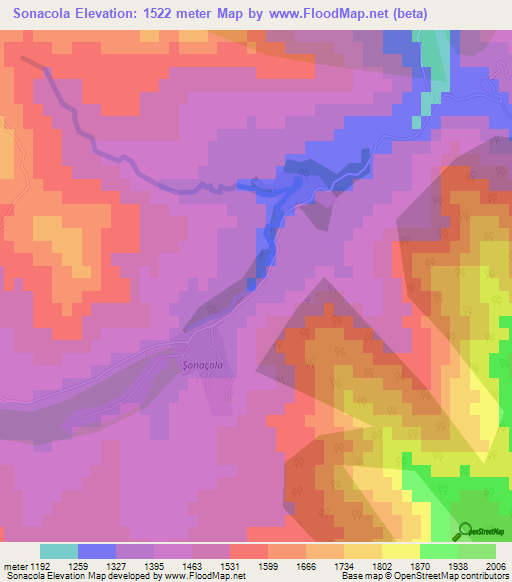 Sonacola,Azerbaijan Elevation Map