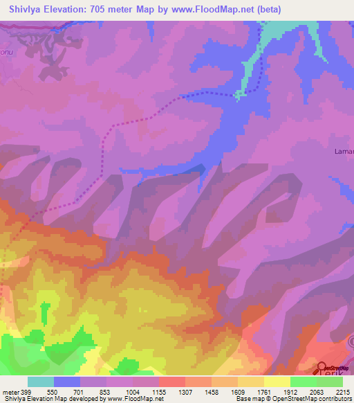 Shivlya,Azerbaijan Elevation Map