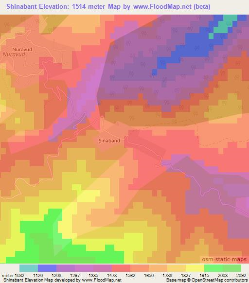 Shinabant,Azerbaijan Elevation Map