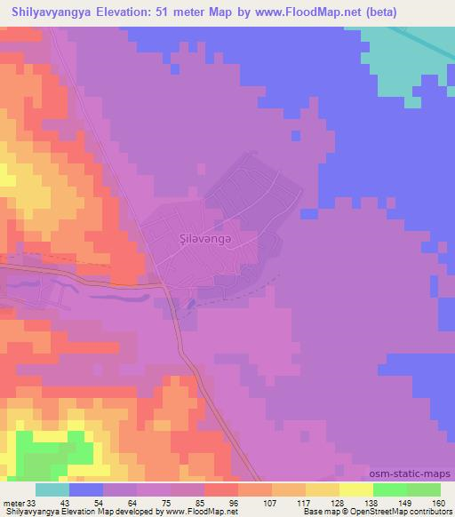 Shilyavyangya,Azerbaijan Elevation Map