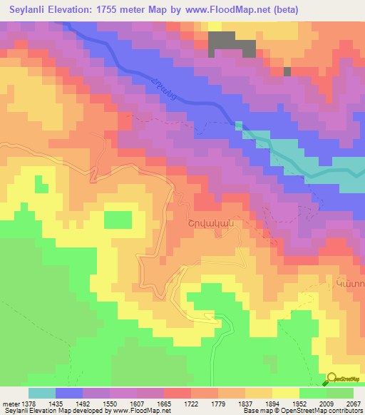 Seylanli,Azerbaijan Elevation Map
