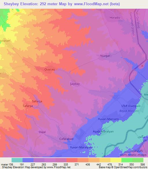Sheybey,Azerbaijan Elevation Map