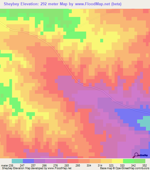 Sheybey,Azerbaijan Elevation Map