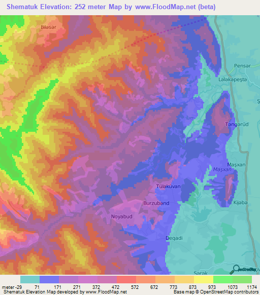 Shematuk,Azerbaijan Elevation Map