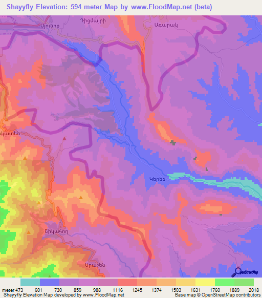 Shayyfly,Azerbaijan Elevation Map