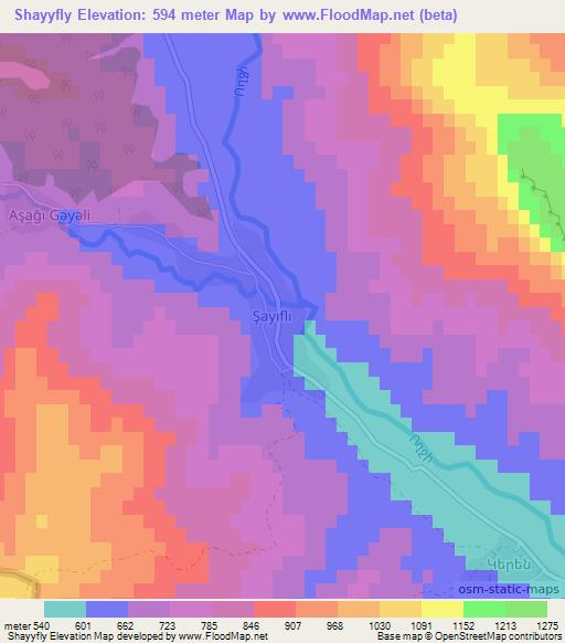 Shayyfly,Azerbaijan Elevation Map