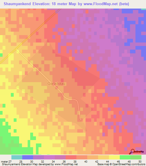 Shaumyankend,Azerbaijan Elevation Map