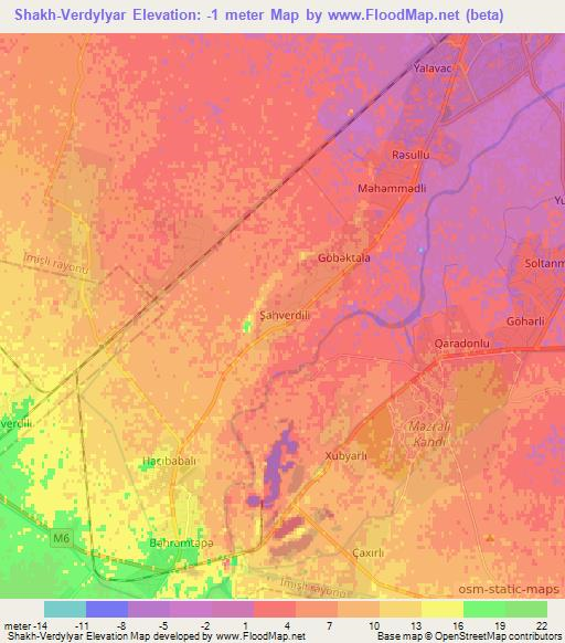 Shakh-Verdylyar,Azerbaijan Elevation Map