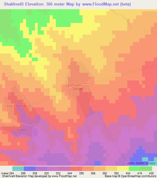 Shakhvelli,Azerbaijan Elevation Map