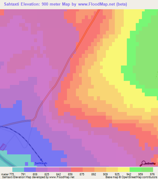 Sahtaxti,Azerbaijan Elevation Map