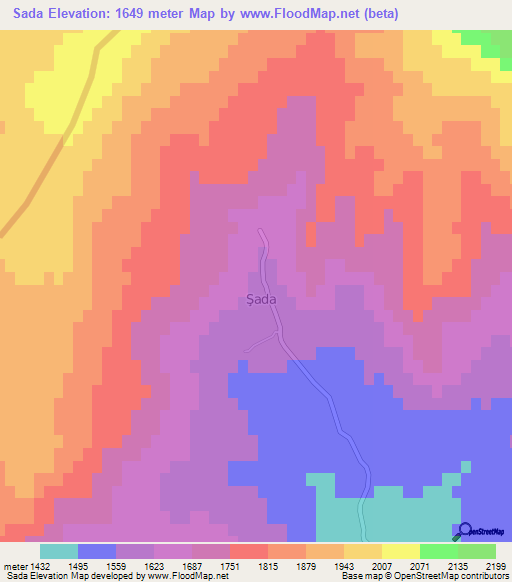 Sada,Azerbaijan Elevation Map