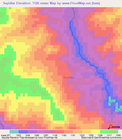 Seyidlar,Azerbaijan Elevation Map