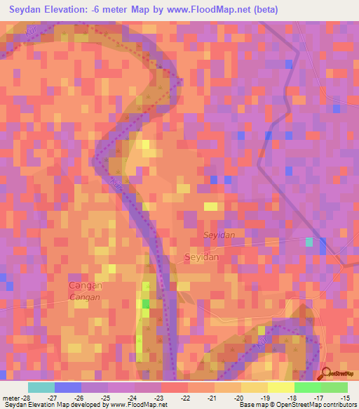 Seydan,Azerbaijan Elevation Map
