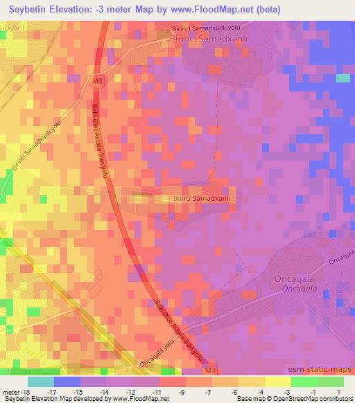 Seybetin,Azerbaijan Elevation Map