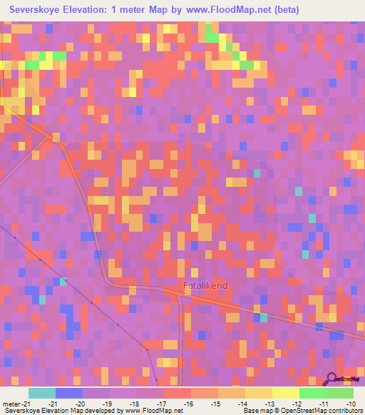 Severskoye,Azerbaijan Elevation Map